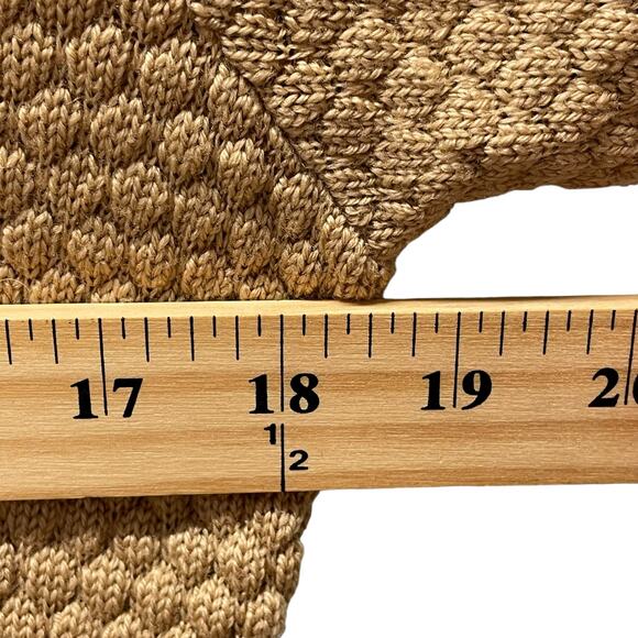 Beams Demi-Luxe Womens Tan Brown Camel Wool Quilted Boatneck Sweater M? - Picture 3 of 6